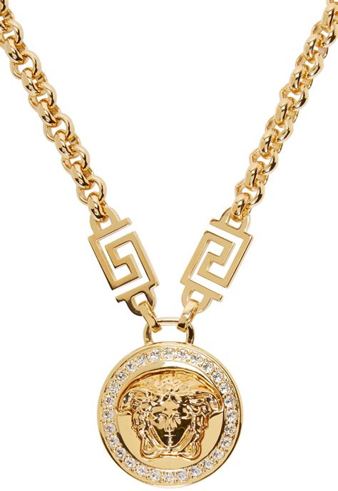 versace chain medusa necklace|medusa medallion necklace.